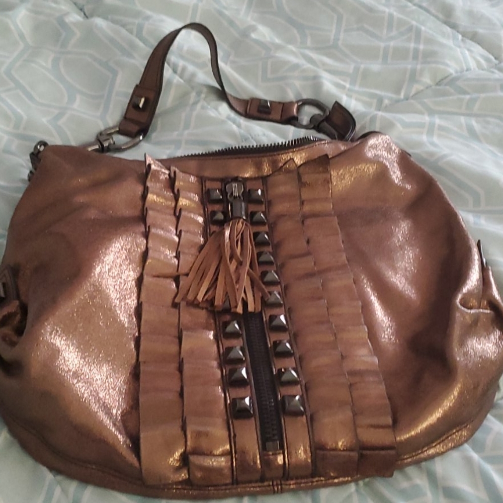 Betsy Johnson bronze hobo bag